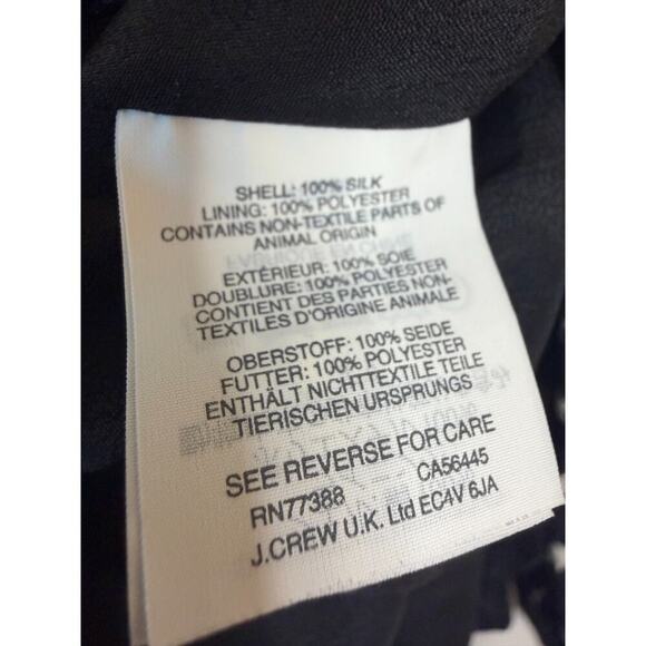 J. Crew Collection 100% Silk Black With White Stars Print Dress, Lined Size 6 - Picture 4 of 7